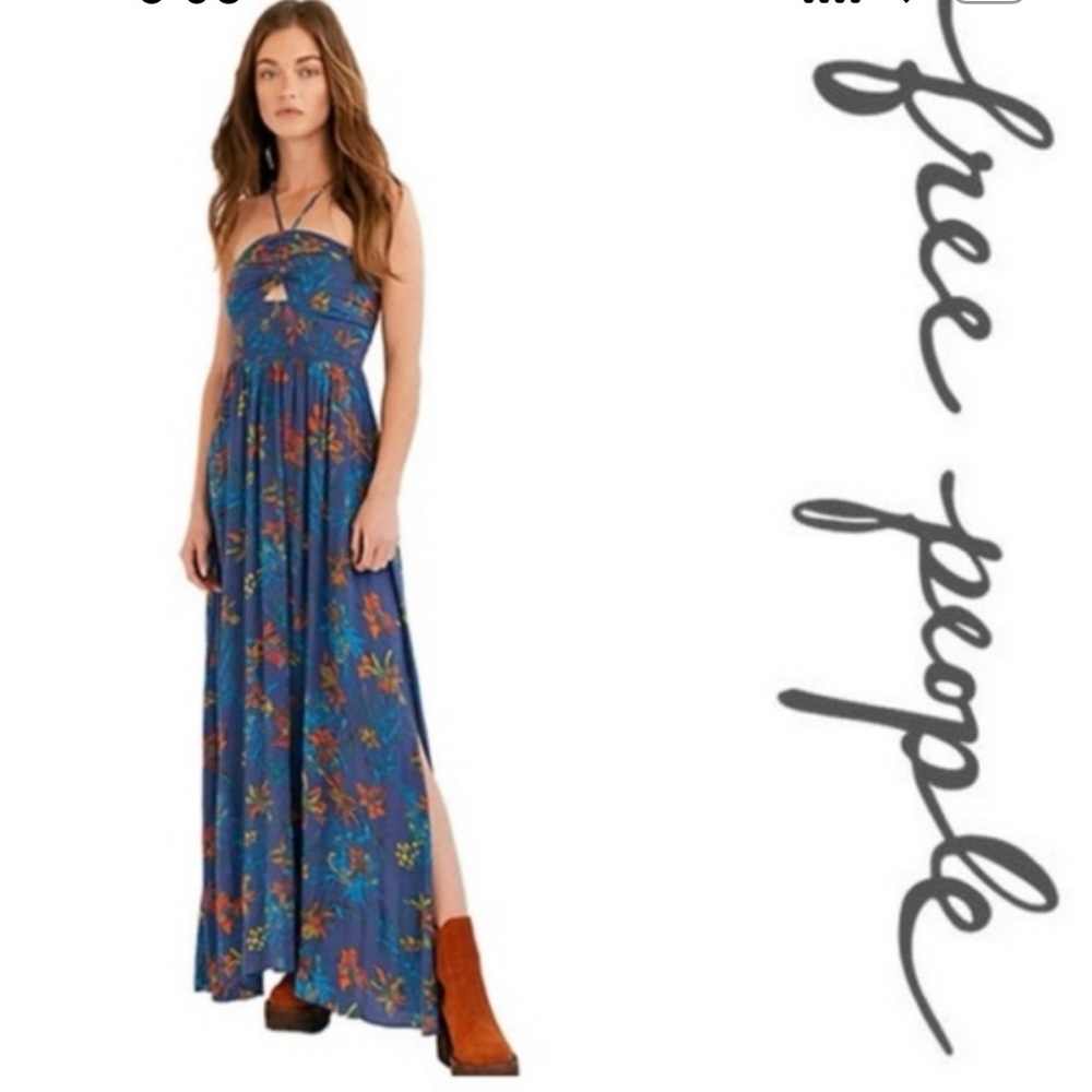 Free People Floral Strapless Maxi Dress